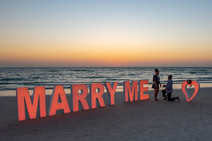 Wedding Proposals - Marry Me Letters on The Beach